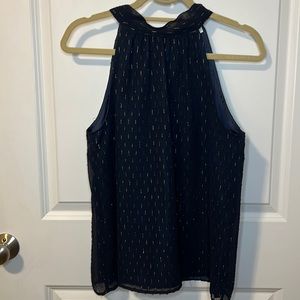JCrew Navy High Neck Blouse